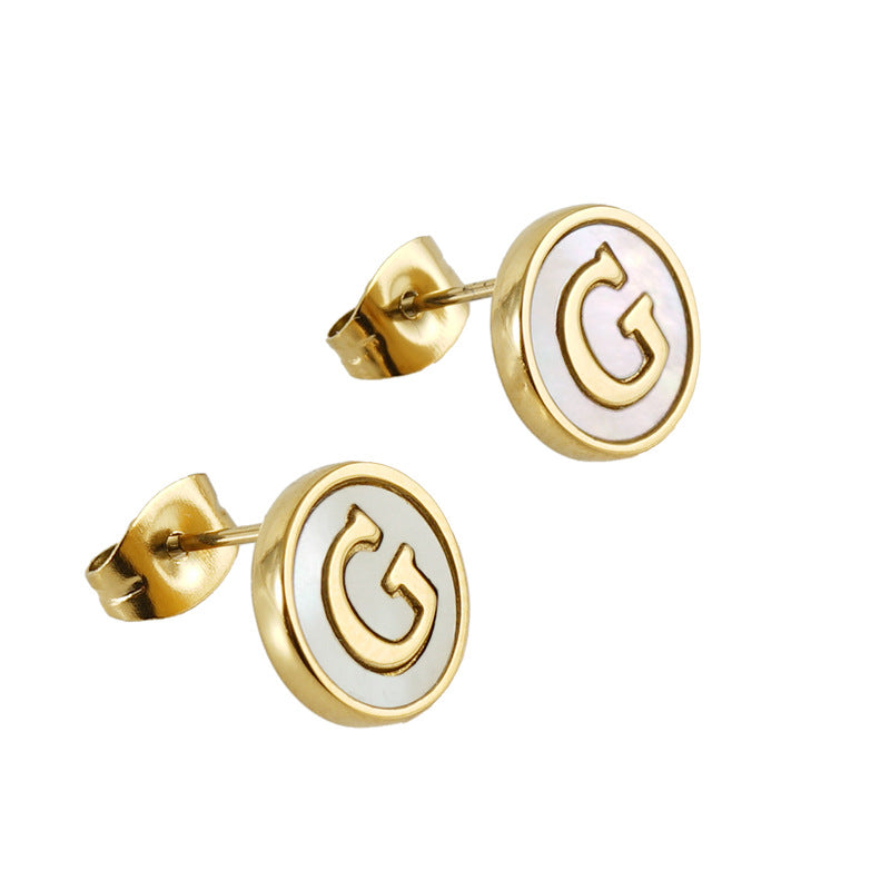 Letter Shell Earring