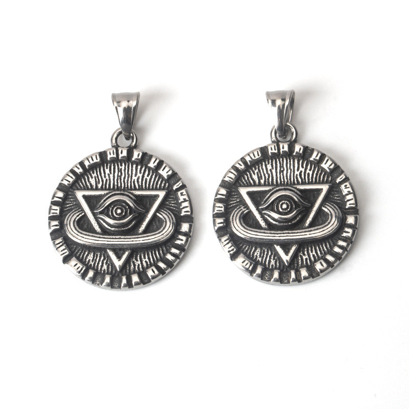 Cosmic Triangle Eye Circle Necklace