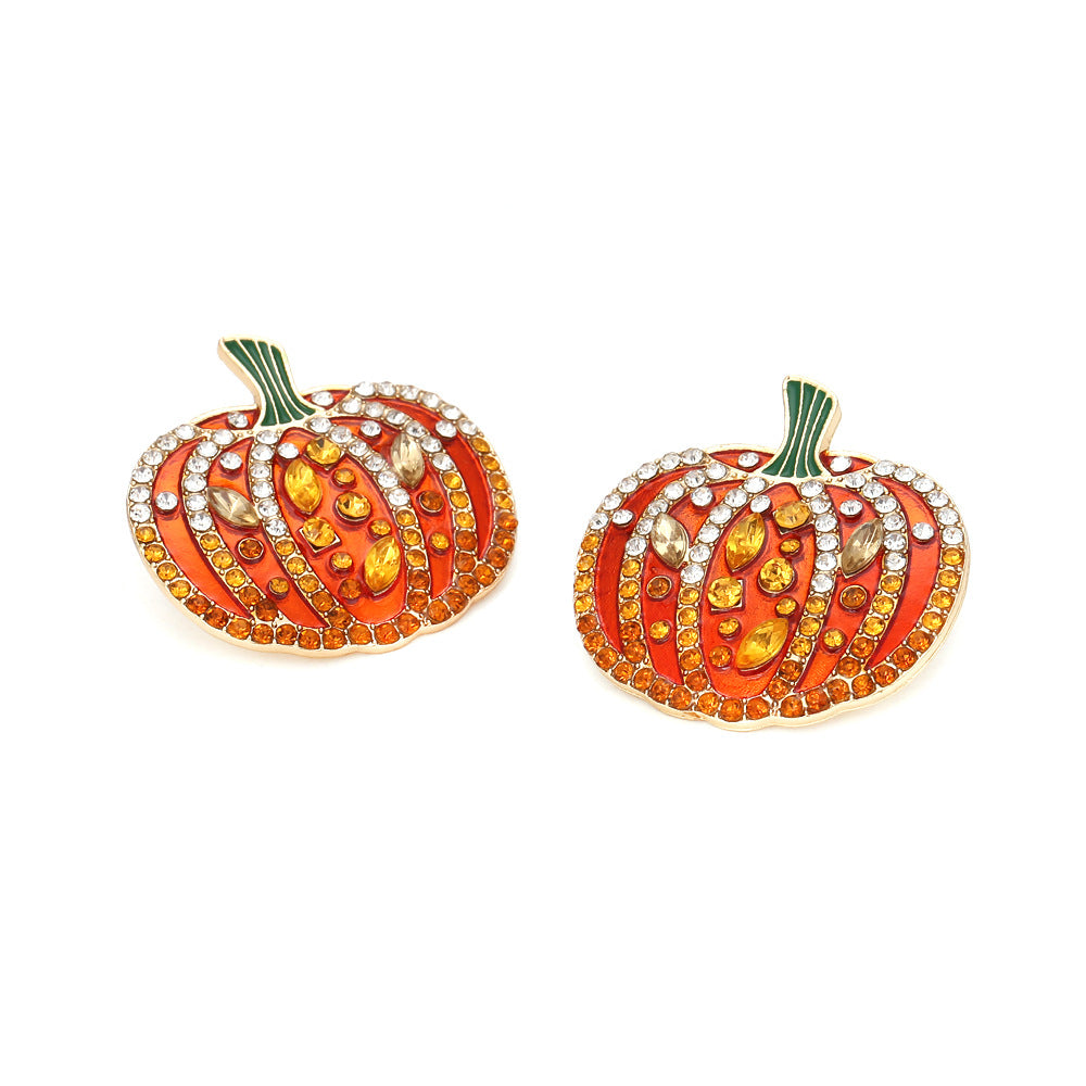 Pumpkin Alloy Earrings