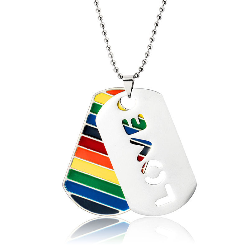 LGBP Colorful striped color matching necklace