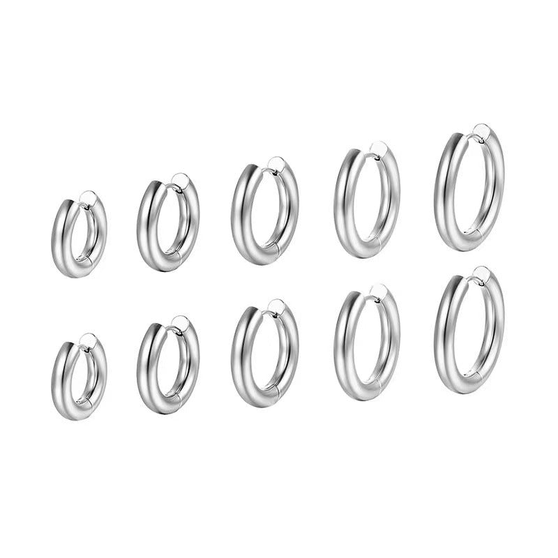 Round Wire Titanium Steel Earring