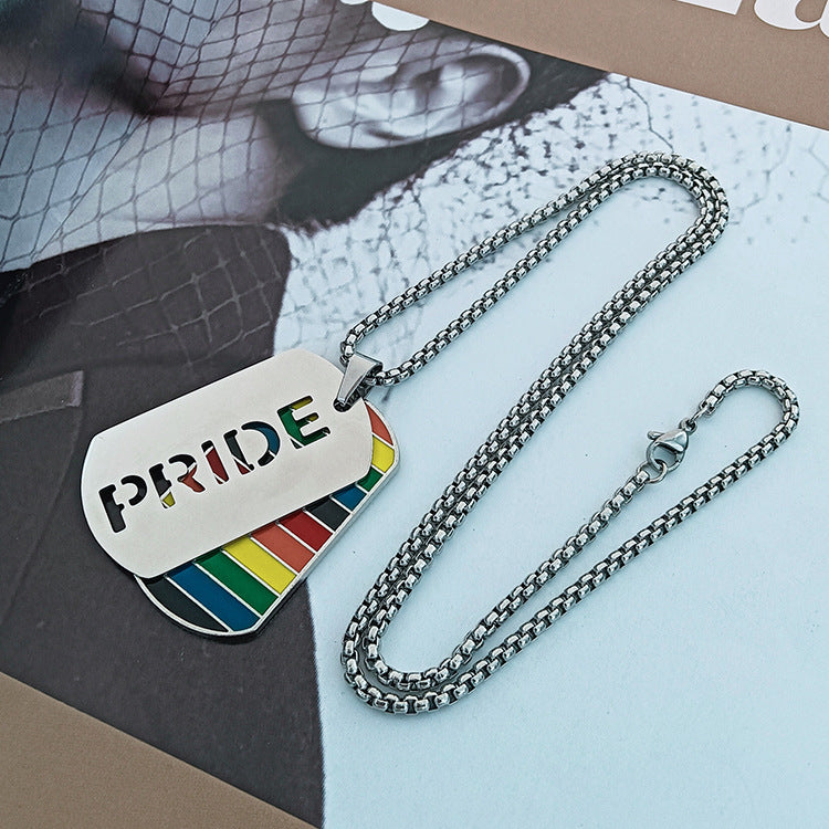 LGBP Rainbow military brand double necklace