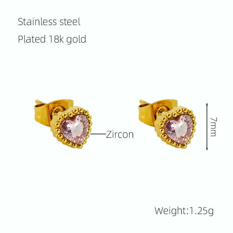 Zircon Heart Earring