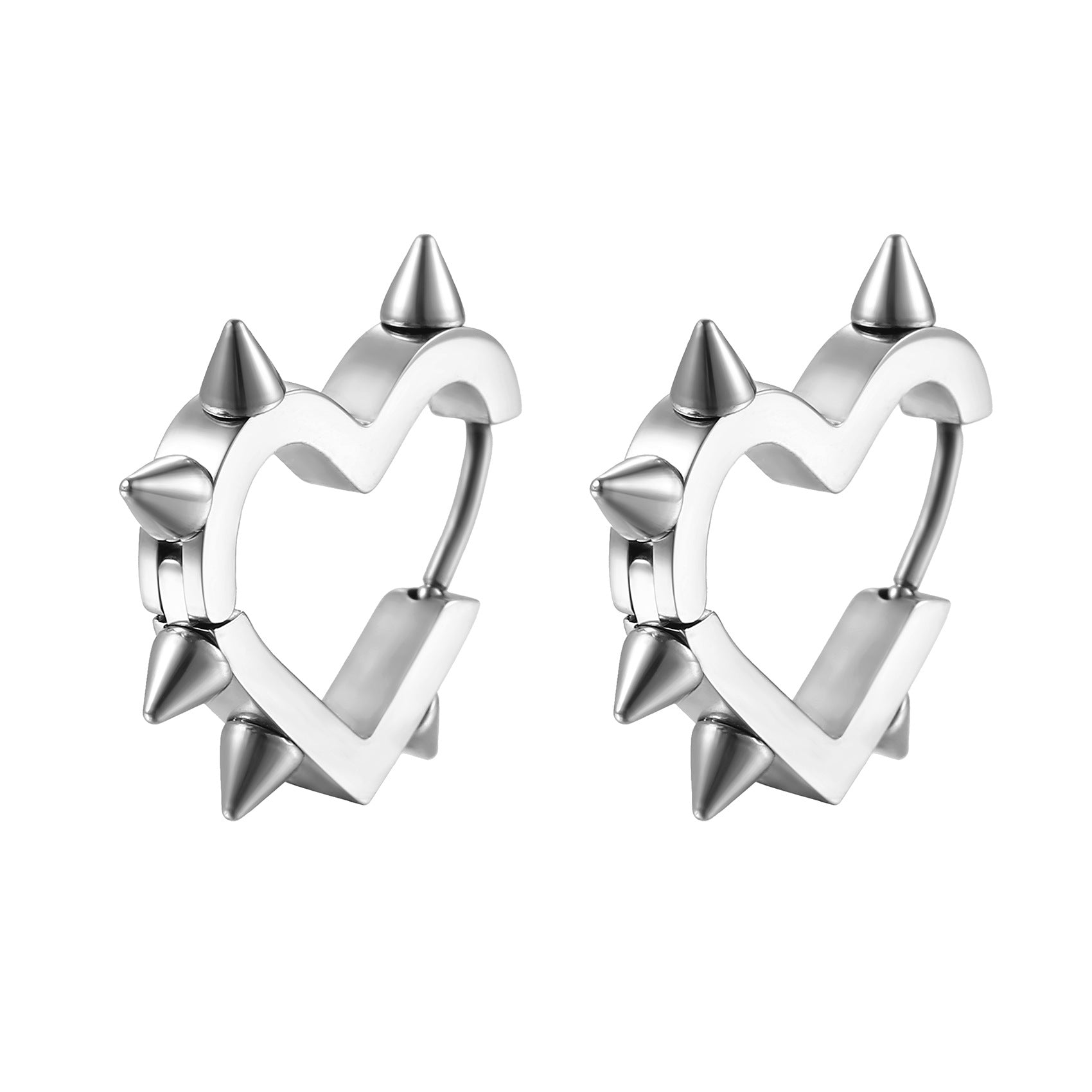 Peach Heart Sharp Cone Earring