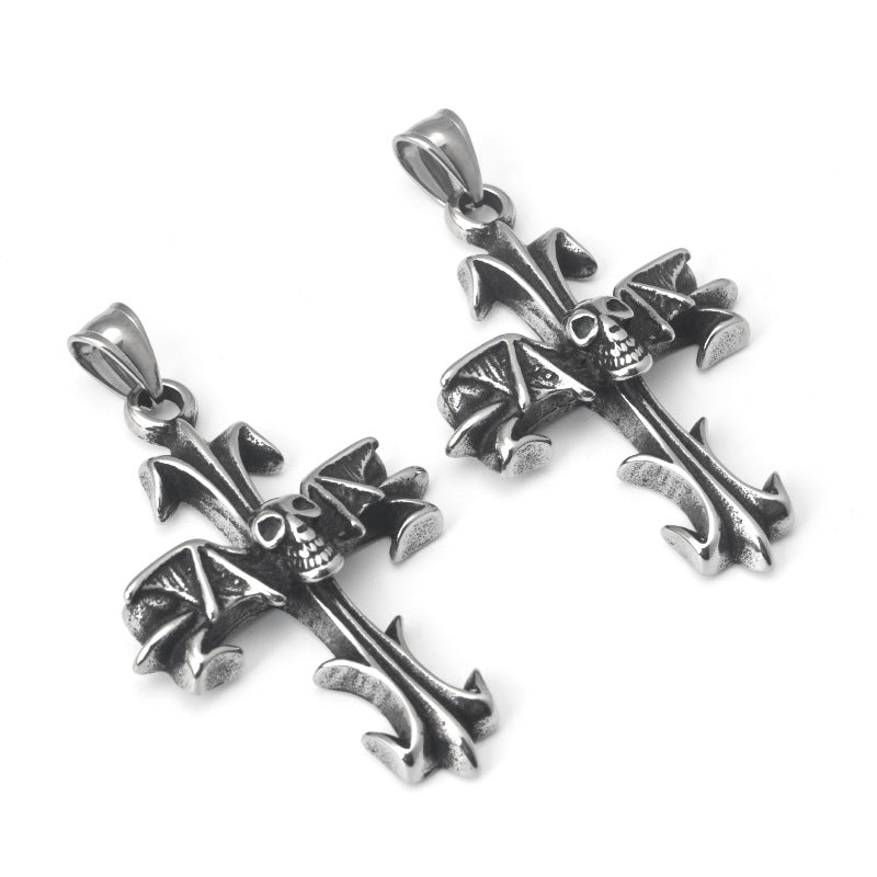 Vintage Skull Cross Necklace