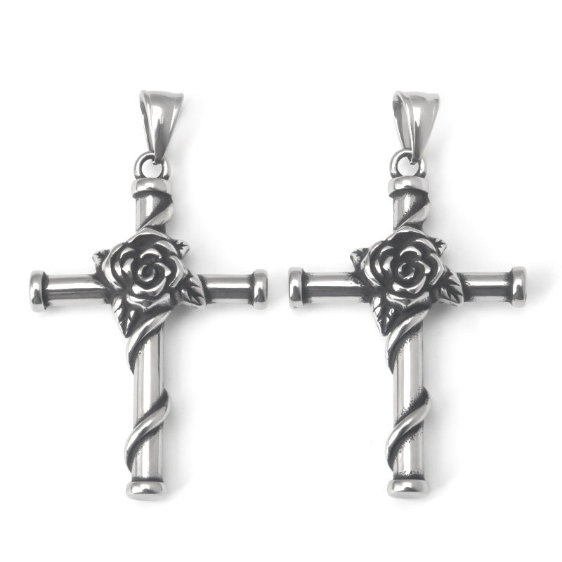 Rose Cross Necklace