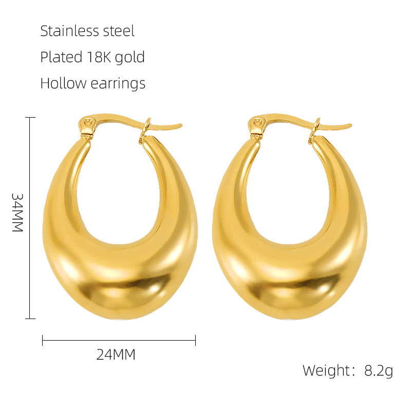 Hollow Crescent Earring