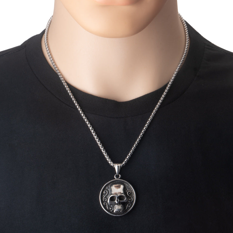 Round Halloween skull Necklace