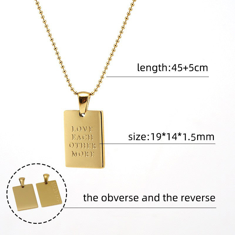 Rectangle Letter Necklace