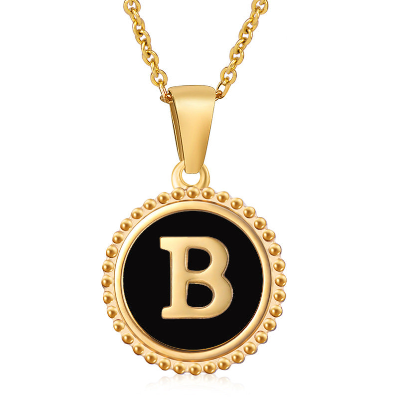 Black Letter Necklace