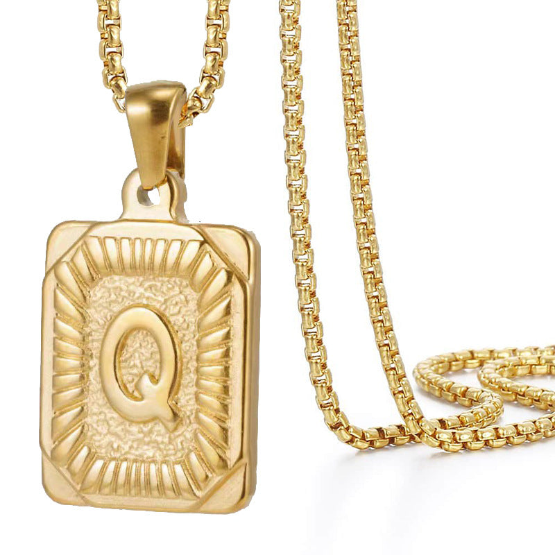 Hiphop Letter Pendant Necklace