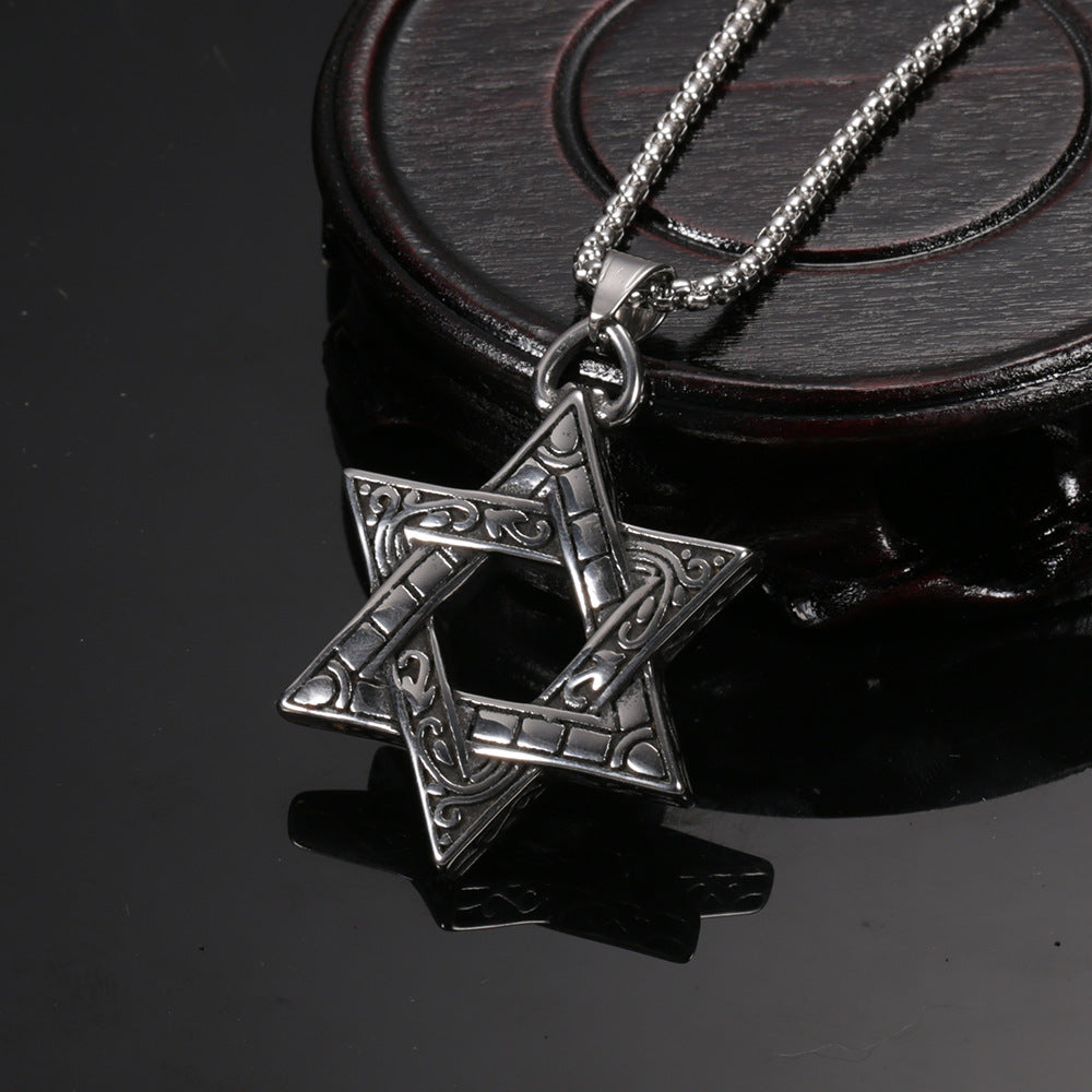 Six Star Titanium Steel Necklace