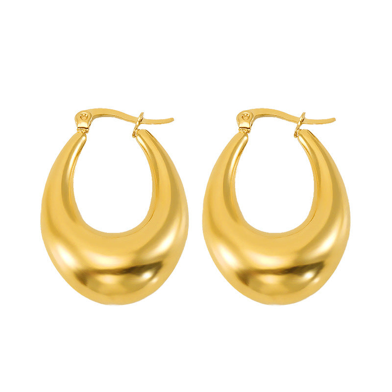 Hollow Crescent Earring