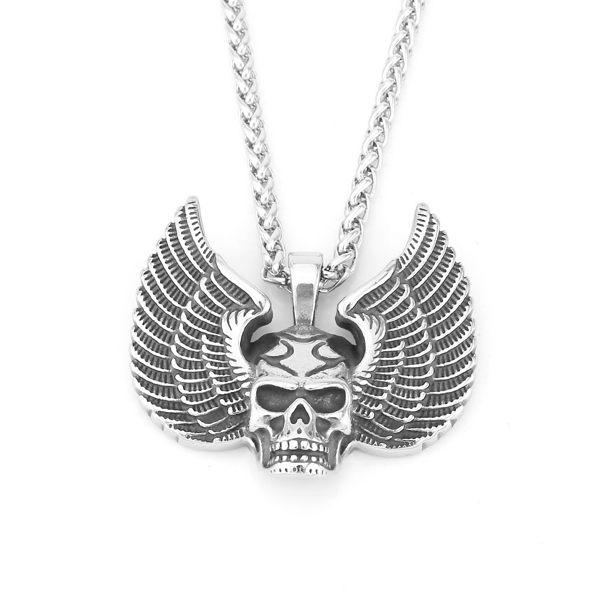 Twin Winged Skeleton Necklace