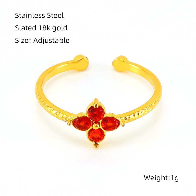 Zircon Flower Ring