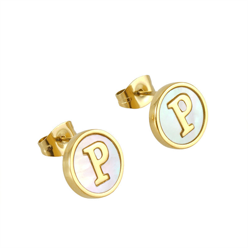 Letter Shell Earring