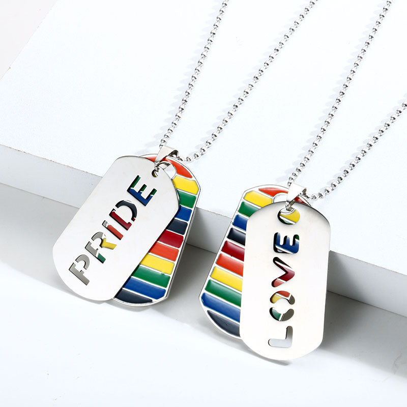 LGBP Colorful striped color matching necklace