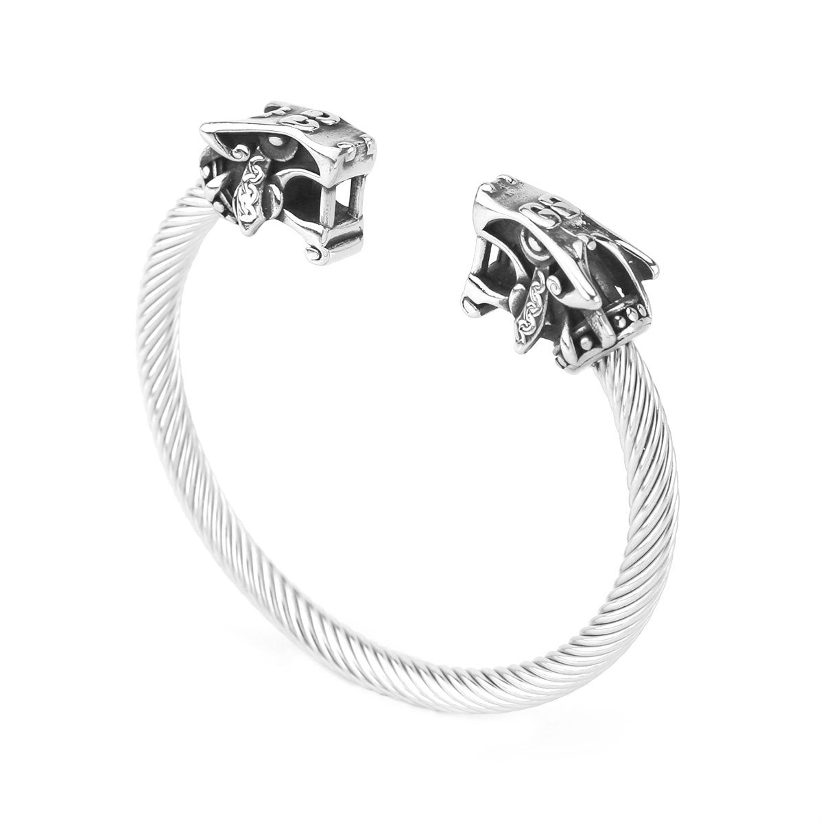Viking Double Wolf Bracelet