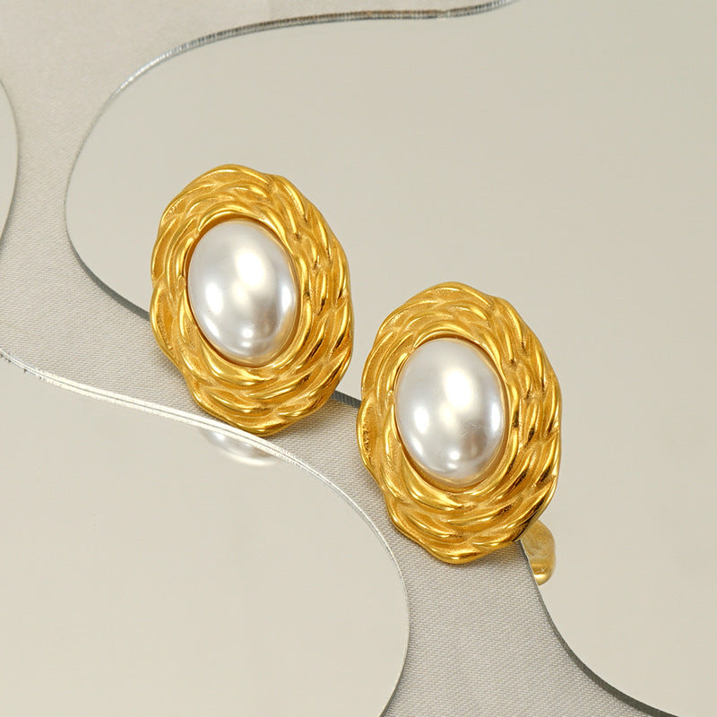 Braided Pearl Earring