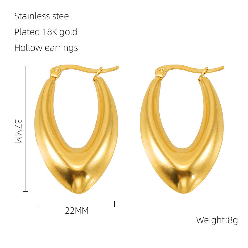 Hollow Crescent Earring