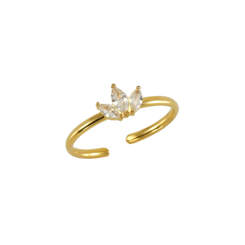 Zircon Maple Leaf Ring