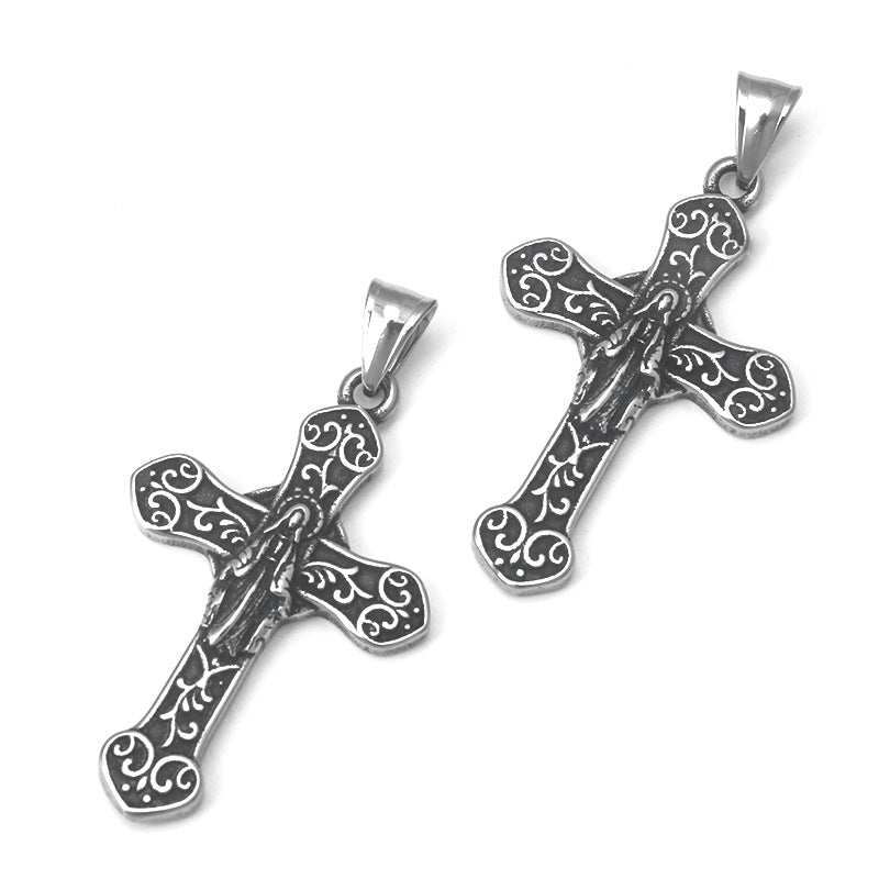 Classic floral cross necklace