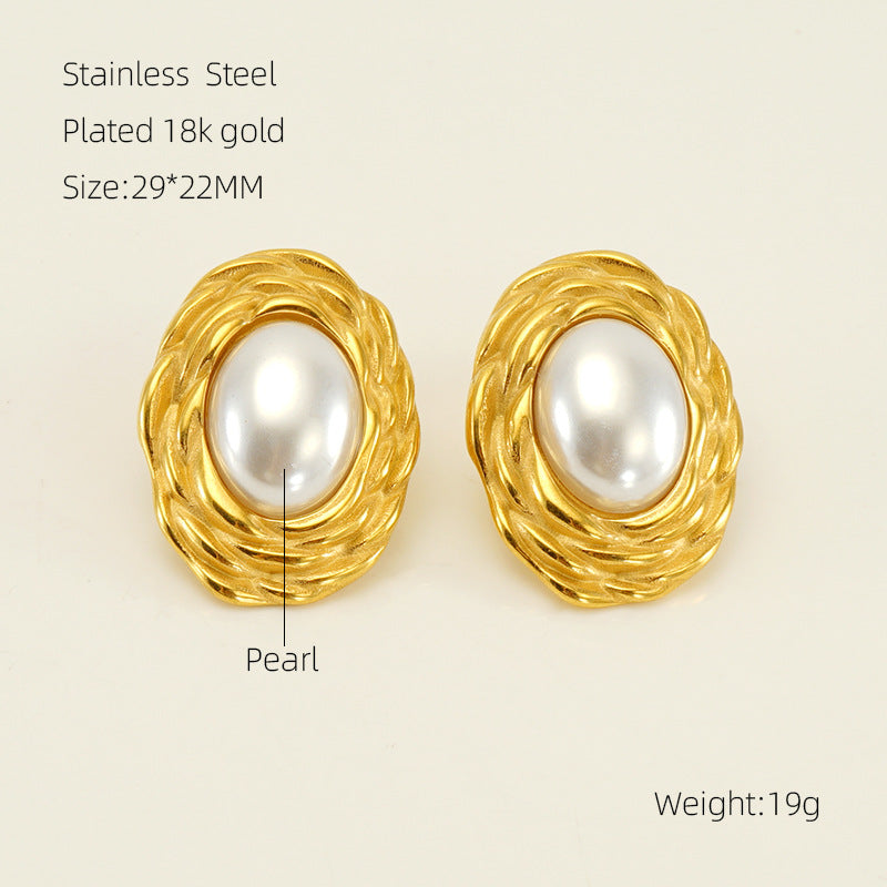 Braided Pearl Earring