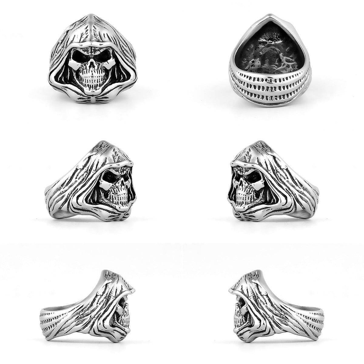 Skull Head Punk Ring