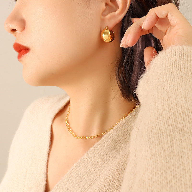 Sphere Smooth Surface Earring