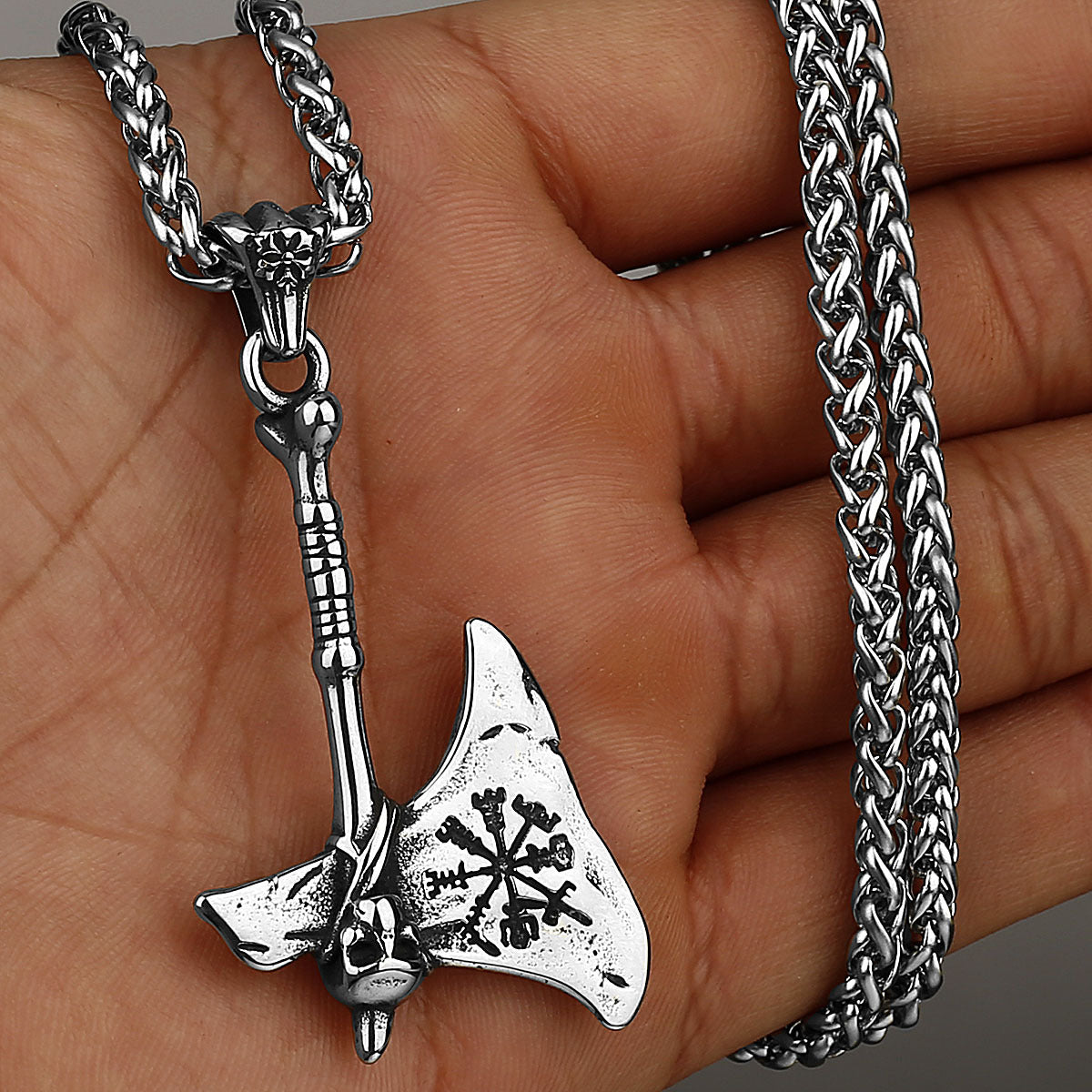 Celtic Skeleton Tomahawk Necklace