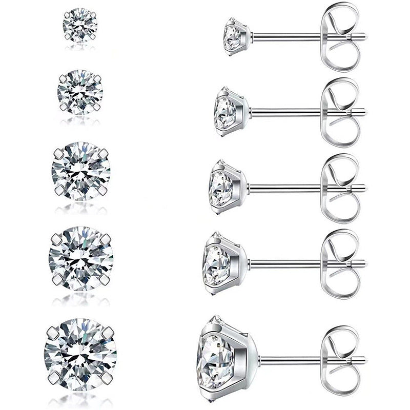 Zircon vacuum fine needle integrated earring