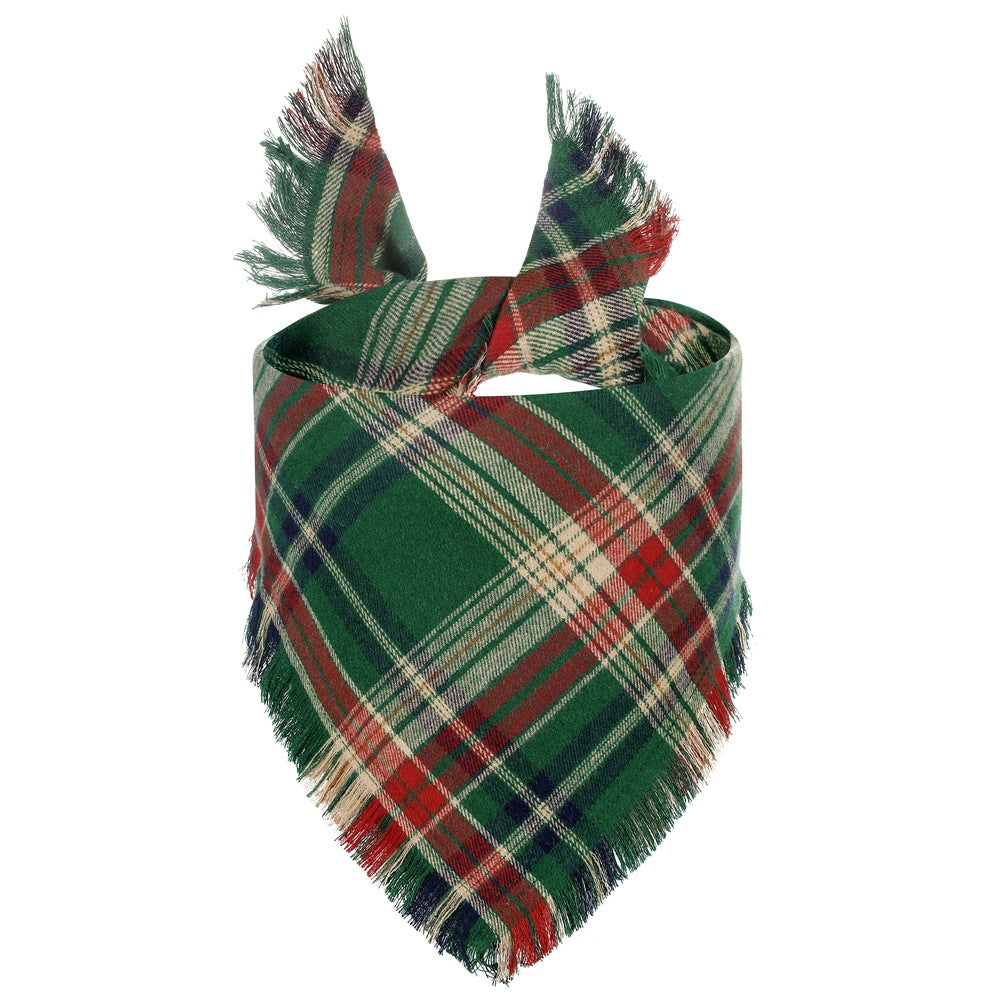 Plaid tassel Pet Bandanas