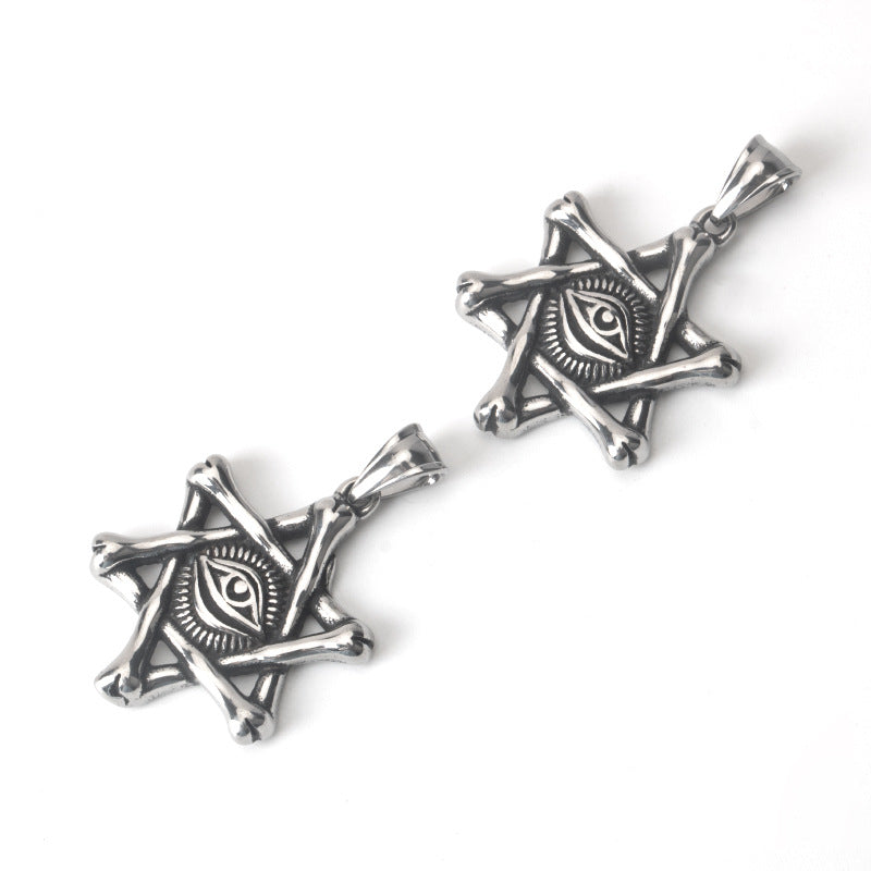 Devil's Eye Hollow Six Point Star Necklace