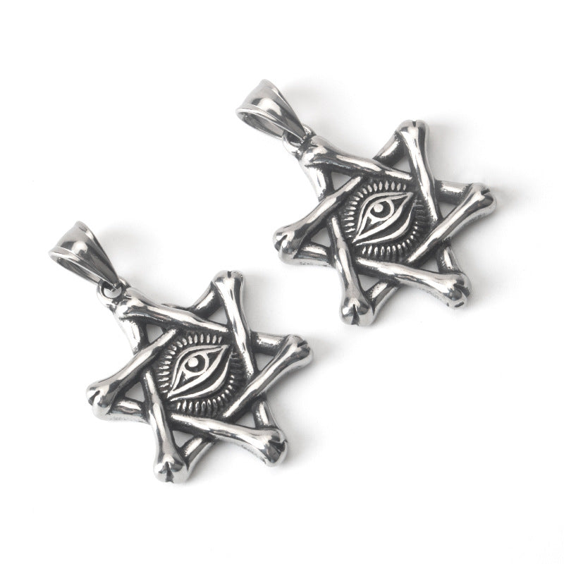 Devil's Eye Hollow Six Point Star Necklace