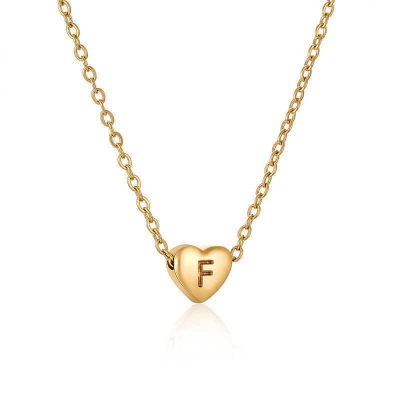 Heart -shaped Letter Necklace