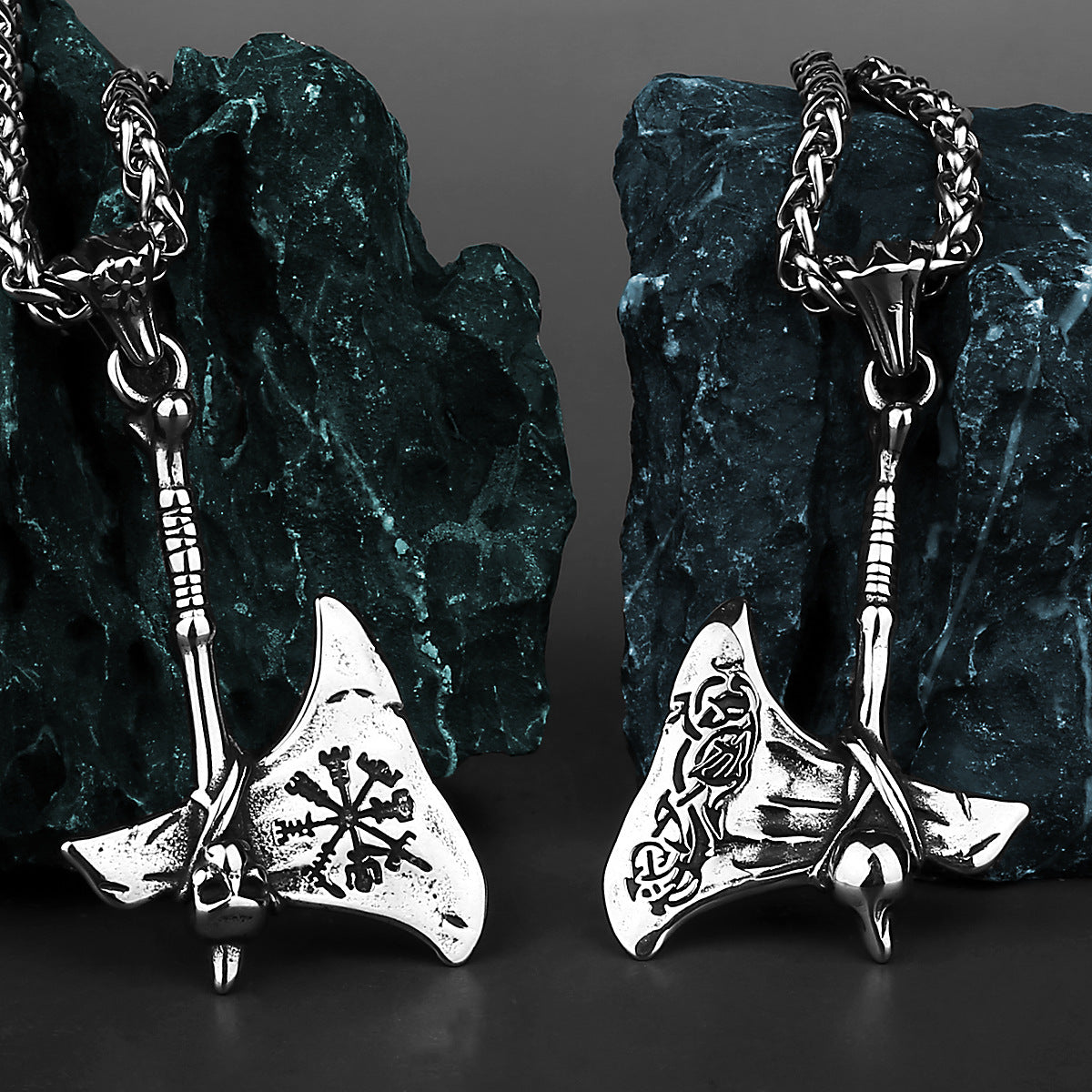 Celtic Skeleton Tomahawk Necklace