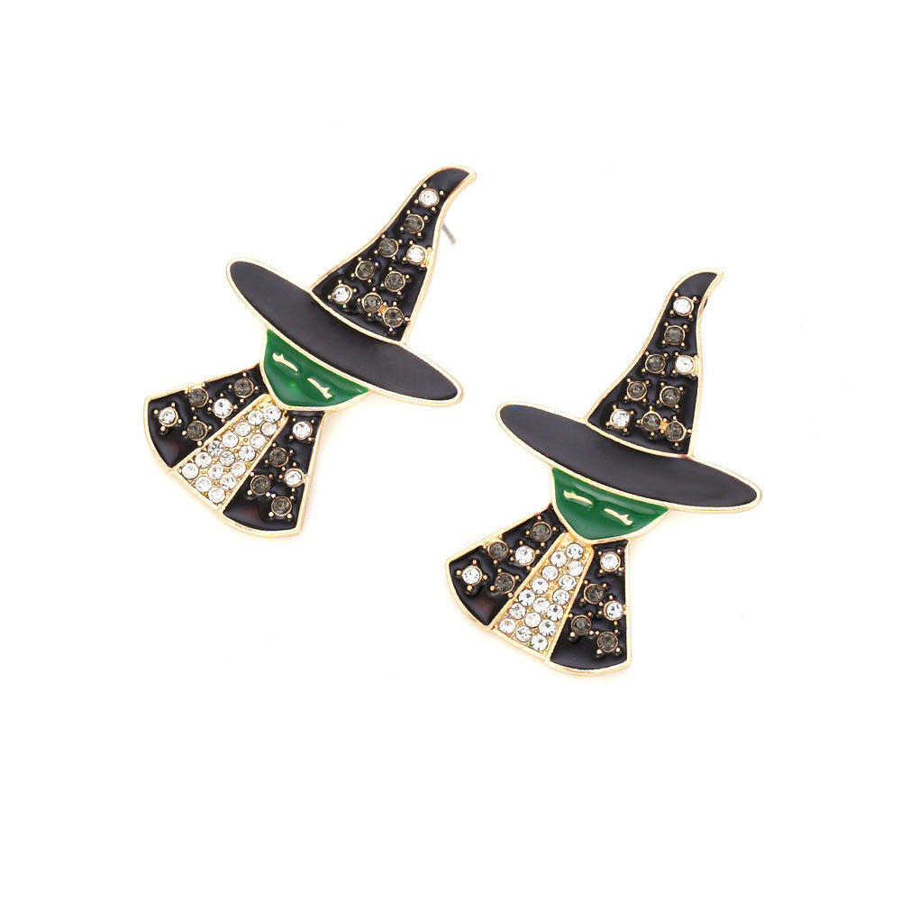 Halloween Witch Diamond Earrings