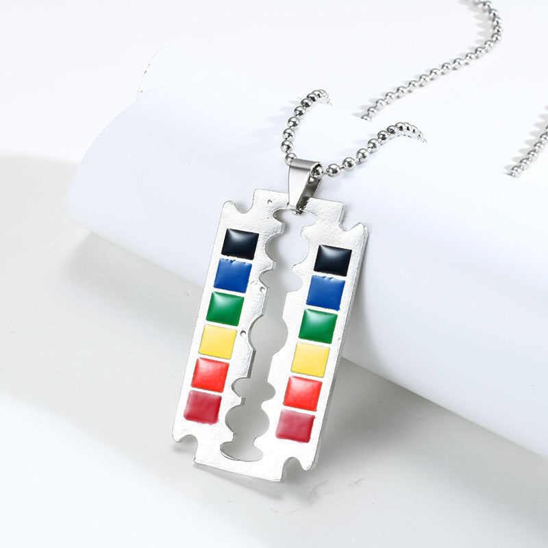 LGBP Colorful striped color matching necklace