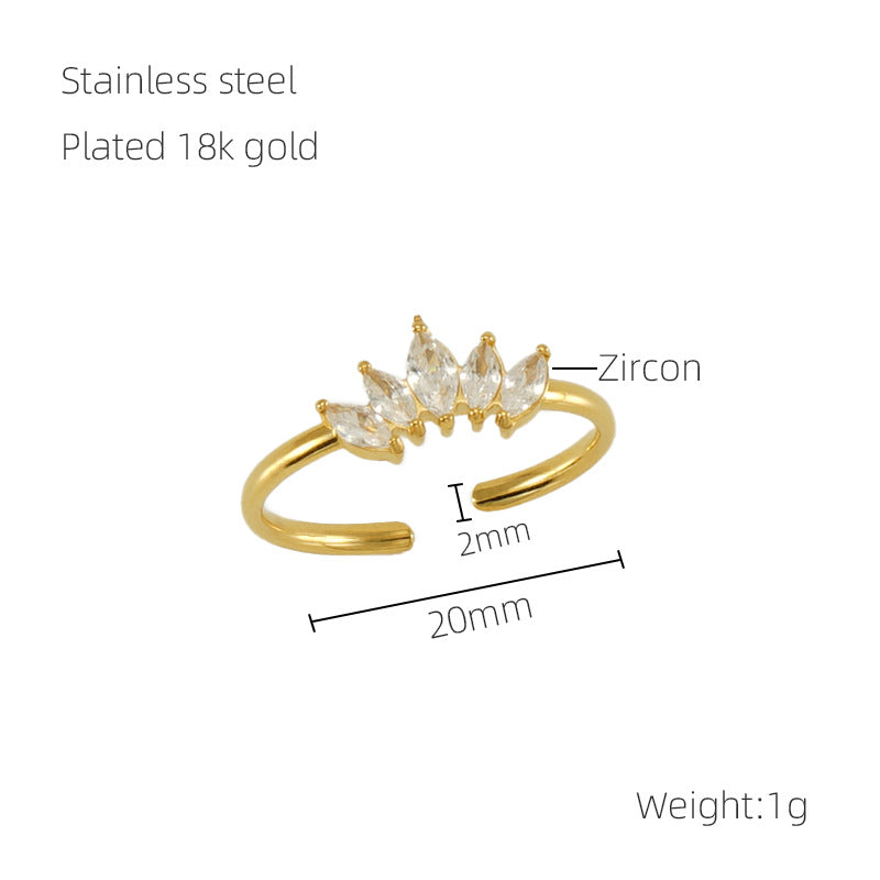 Crown Zircon Ring