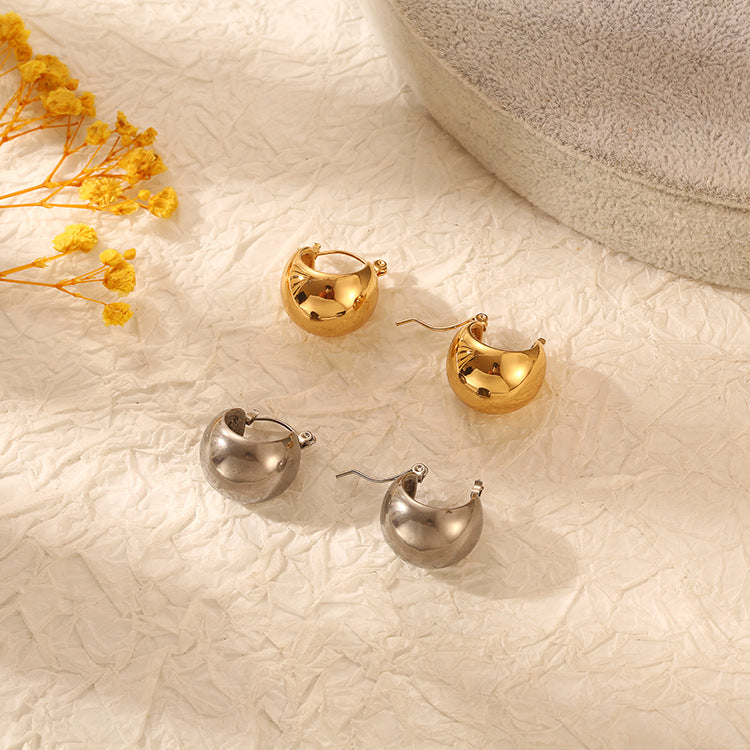 Sphere Smooth Surface Earring