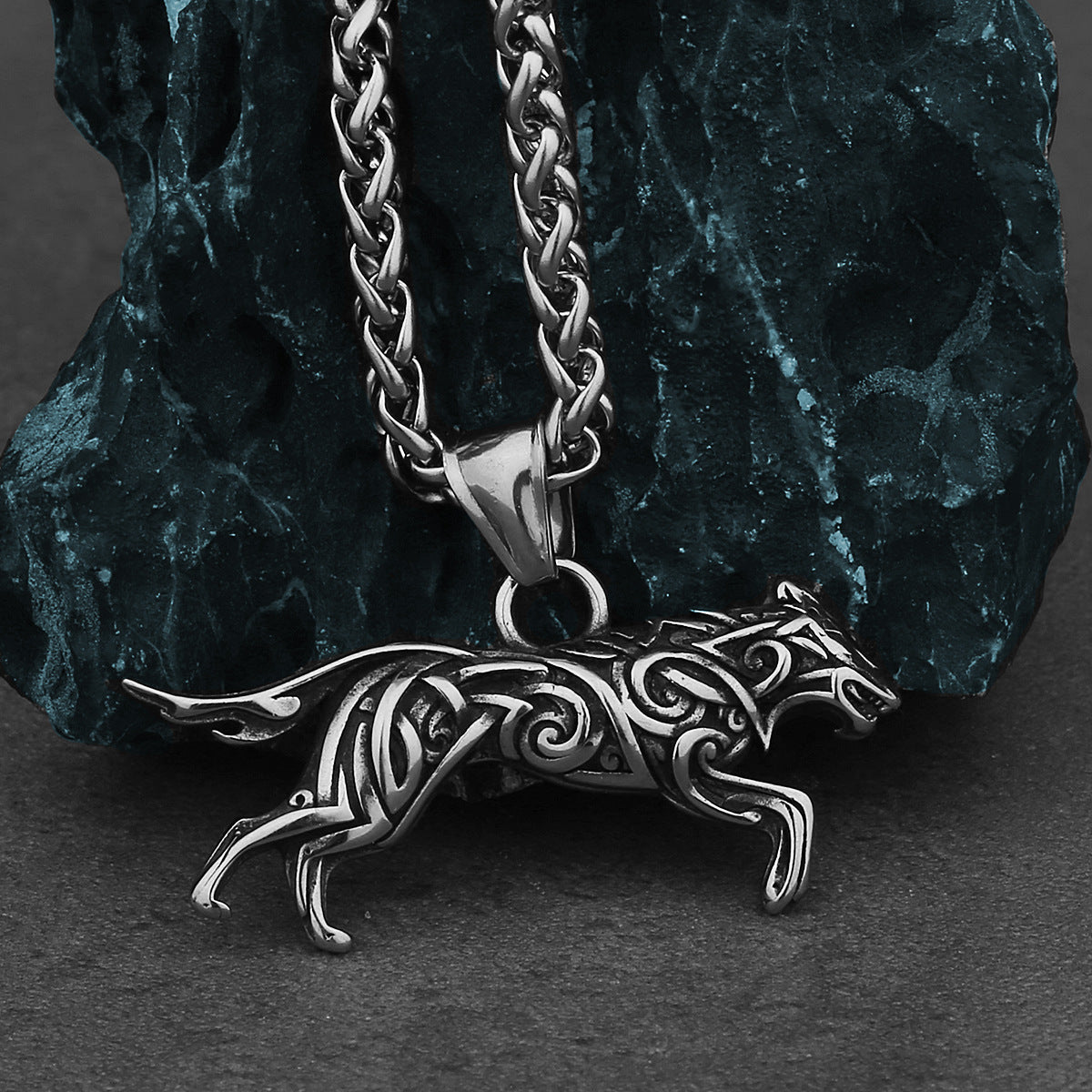 Goth Celtic Wolf Necklace