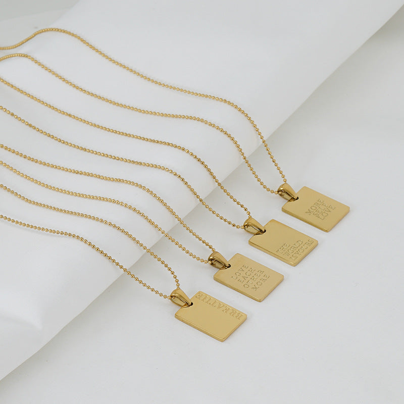 Rectangle Letter Necklace