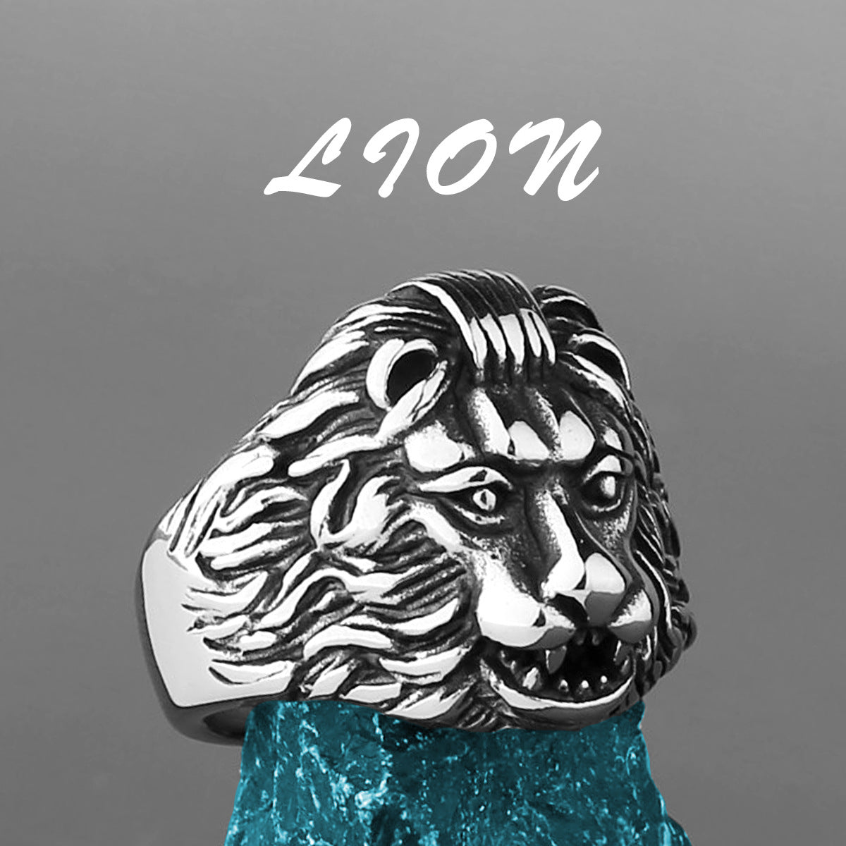 Goth Hip Hop Lion Ring