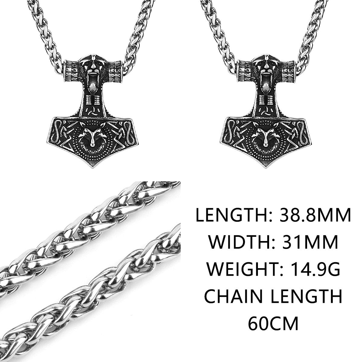 Goth Wolf Anchor Necklace