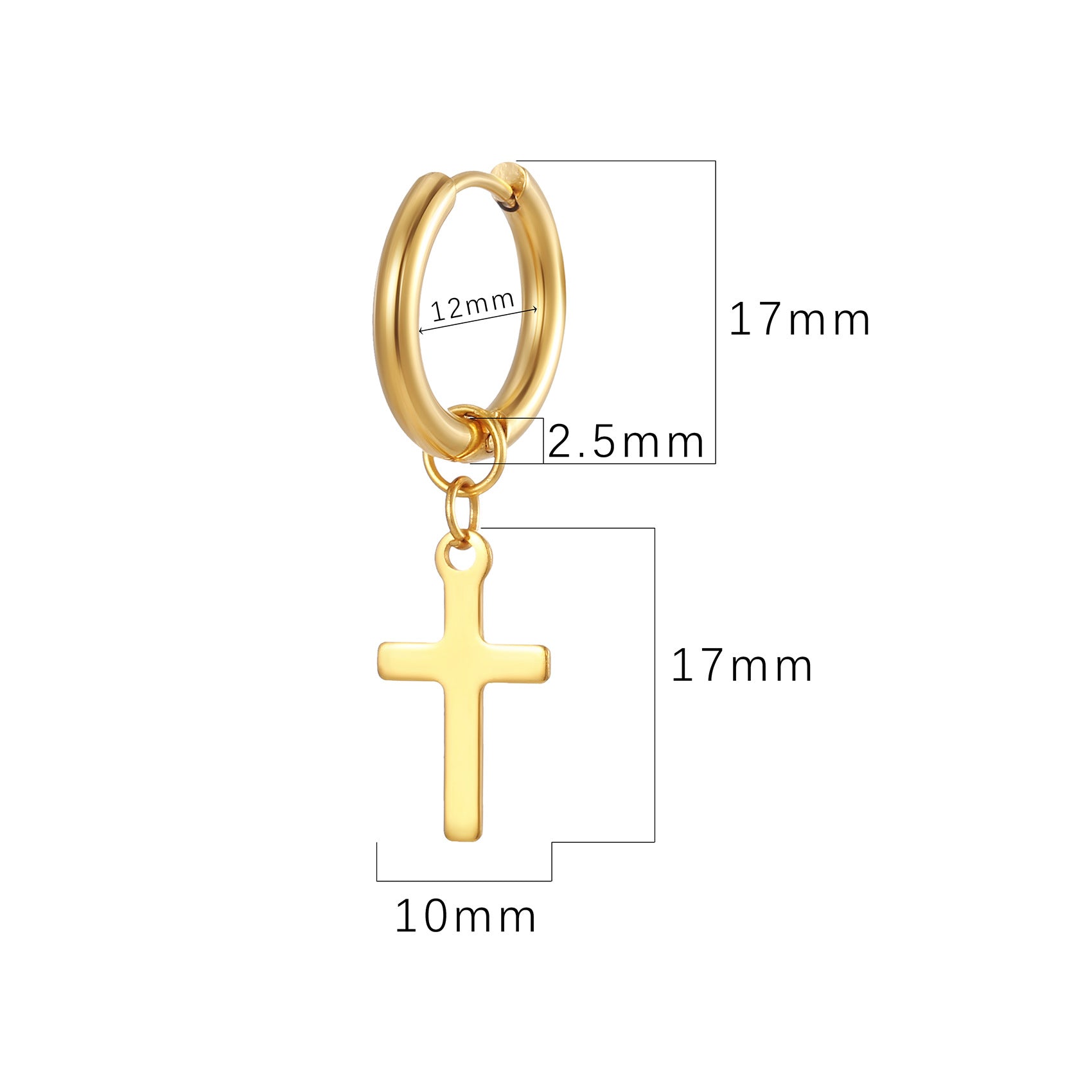 Unisex Cross Earring