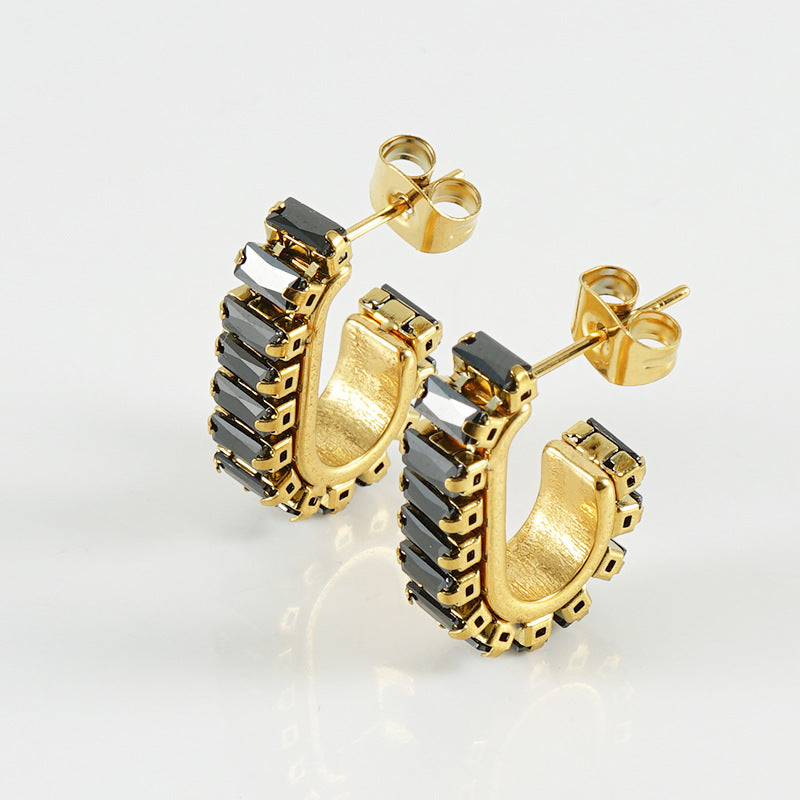 Diamond Geometric Earring