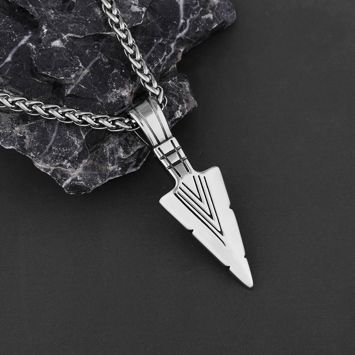 Goth Triangular Spearhead Necklace