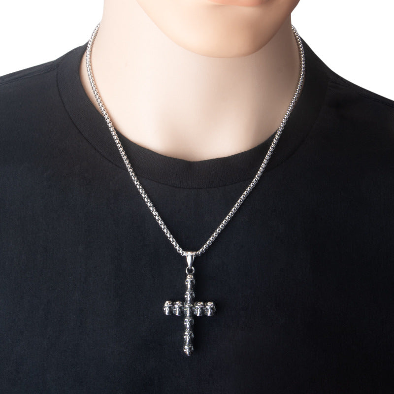 Dark Skull Cross Necklace