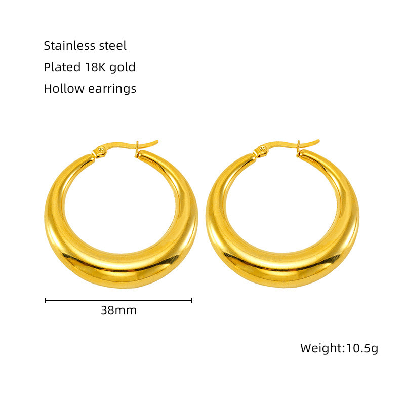 Hollow Crescent Earring