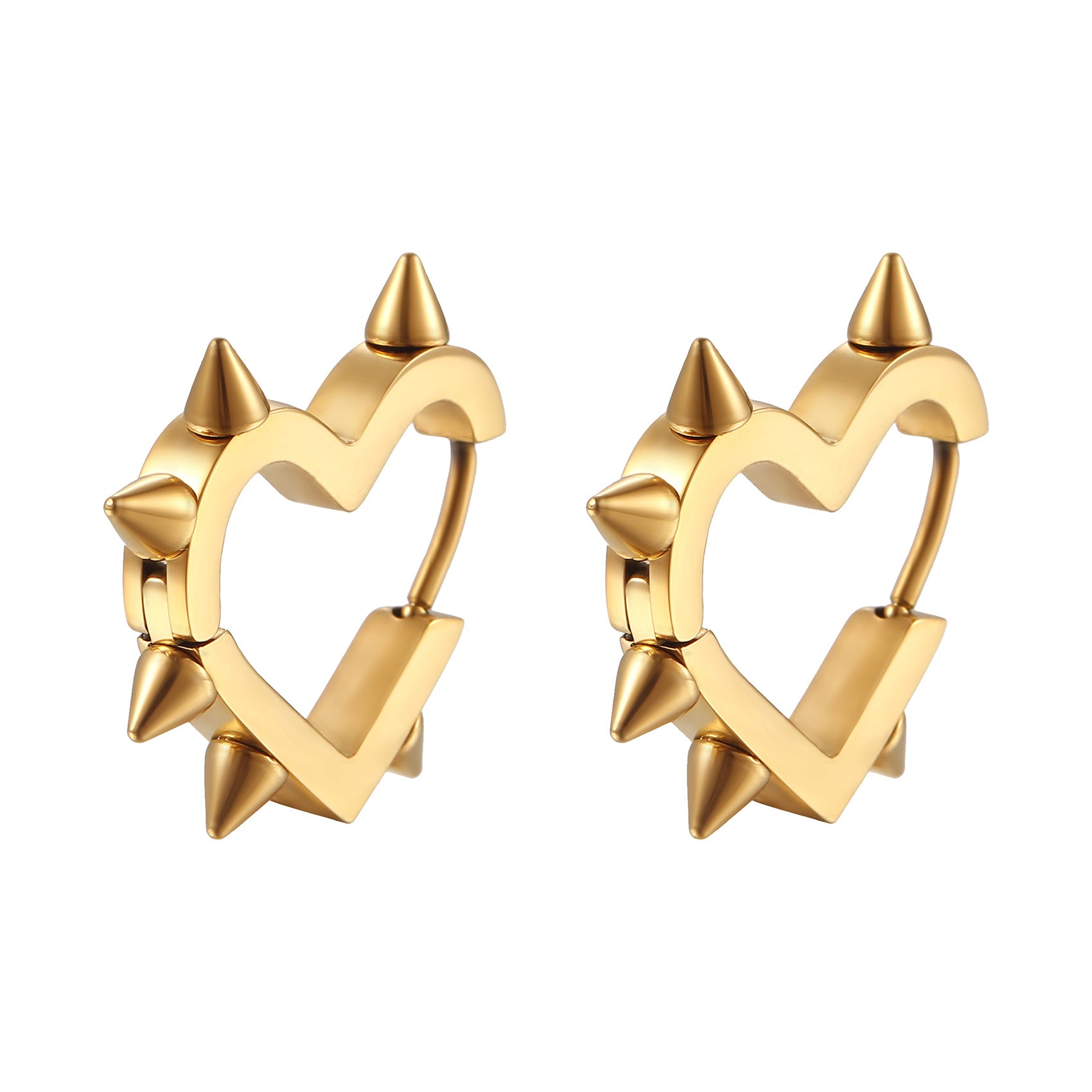 Peach Heart Sharp Cone Earring